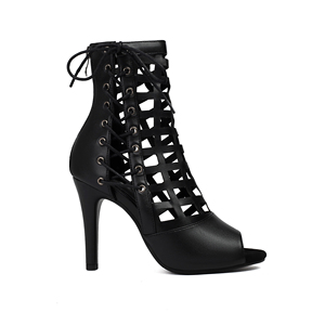 Bottines à lacets pour femmes, talons aiguilles, chaussures de danse jazz, semelle en daim, personnalisables pour la danse latine, bottines grandes tailles - Product Image 4