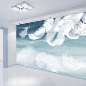 Tv fond mur papier peint moderne minimaliste 8d plume revêtement mural nordique salon Mural Film télévision papier peint - Product Image 5