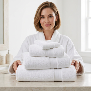 Serviette en tissu éponge gaufrée OEM 100% coton, douce, absorbante, couleur unie, pour hôtel et spa, fabricant en gros de qualité supérieure - Product Image 1