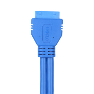 Lung Kay USB 3.0 <b>20</b> Pin To Dual Female Extension Cable With Lugs Blue - Product Image 3