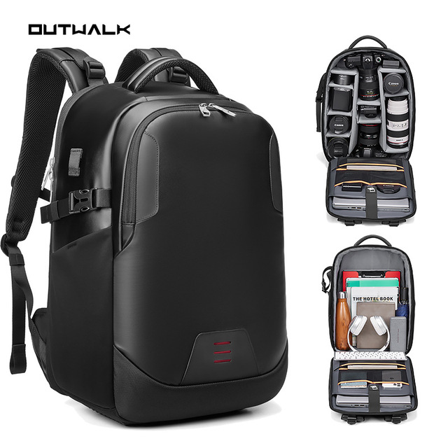 High Capacity Oxford Waterproof Camera Laptop Backpack Zipper Closure Portable Design Professional Photography Bag Tripod Holder