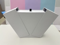 Boîte cadeau rigide à double porte avec logo personnalisé, en carton gris recyclé PPWR, laminé, pour vêtements et chaussures