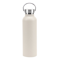 Botol air baja tahan karat dinding ganda botol minum olahraga Logo terisolasi kustom 500ml/750ml dengan tutup bambu