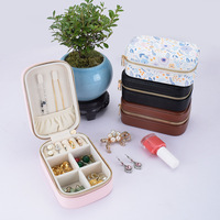 Boîte de rangement portable en cuir PU JIAYI pour bijoux, boucles d'oreilles, clous d'oreilles, accessoires pour les mains, bagues - Petit modèle de boîte exquise et mini