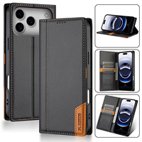 Étui portefeuille magnétique en cuir pour iPhone 18 17 Air 16E 16 Pro Max 15 14 13 12 11 XS XR Max 8 7 Plus avec porte-cartes et housse de téléphone
