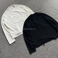 Fournisseur Stratégique – Sweat à Capuche Thermique Vintage Effiloché, Coupe Boxy, Personnalisé, Tricot Gaufré, Vente en Gros, OEM, Marque Privée