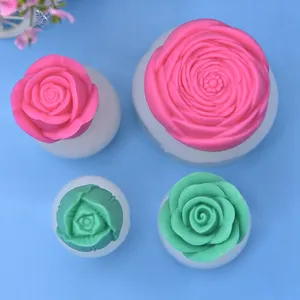 Bougie parfumée 3D en forme de fleur de différentes tailles Moule en silicone pour le bricolage Moule à bougie en silicone pour la décoration intérieure