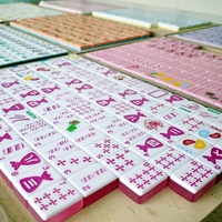 Jeu de Mahjong Américain Inspiré du Style Y2K, Pièces de Mahjong Ludiques en Acrylique, Tuiles Thème Pays des Bonbons, Accessoires pour Soirée Jeux, Cadeau de Fête