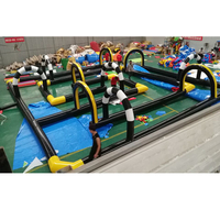 Piste de course fête voiture de course jeu gonflable piste d'air gonflable Go Kart piste de voiture pour carnaval Sport de plein air unisexe
