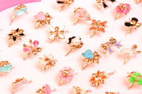 36 Stuks Schattige Cartoon Kids Ringen Bloem Dierlijk Fruit Verstelbare Lieve Kind Meisjes Ringen Met Hart Doos Kinderen Geschenken Sieraden
