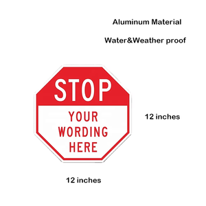 Panneau <span class=keywords><strong>Stop</strong></span> Personnalisé en Aluminium 12x12 Pouces - Réutilisable, Résistant aux Intempéries, Panneau de Signalisation Routière Réfléchissant à Vendre, OEM Accepté - Product Image 2