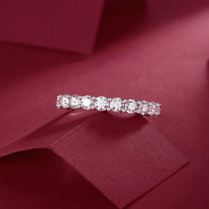 Anillo de Plata de Ley S925 con Moissanita Vvs1 de Una Sola Hilera, Joyería Clásica para la Mano, con Certificado GRA, Pasa el Test de Diamantes - Product Image 6