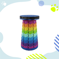 Tabouret télescopique pliable en plastique, réglable et rétractable, couleur unie, idéal pour le camping et la pêche – Vente chaude