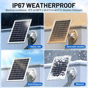 Panneau solaire monocristallin 8W, étanche IP65, module de charge 5V, alimentation extérieure, caméra de sécurité, sonnette vidéo intelligente, CE - Product Image 4