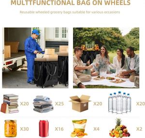 Vente directe usine – Nouveau design – Sac de courses à roulettes portable en ABS – Sac de courses pliable - Product Image 6