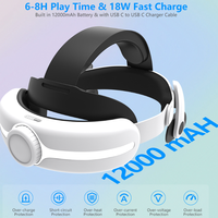 Pour Meta Quest3S VR sangle de tête de charge casque serre-tête réglable avec batterie 12000mAh