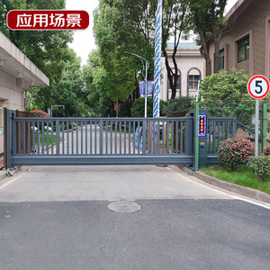 Shengshichanglong Modern Automatic Aluminium Cantilever Sliding <b>Gate</b> for Driveway Wrought Iron for Apartment and Gym - Product Image 2