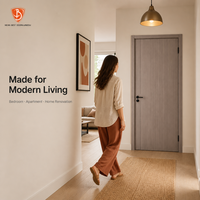 Puerta de Madera Gris Moderna Minimalista Mexin, Insonorizada, Precolgada con Marco para Dormitorio, Apartamento, Renovación del Hogar