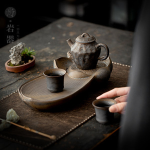 Petite théière en céramique style Wabi Sabi avec filtre à boule, pour une seule portion, rétro, à tenir à la main, pour la maison, le bureau ou la cérémonie du thé. - Product Image 3