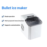 Machine à glaçons compacte de comptoir 100W, capacité 12kg/24h, réservoir d'eau 1,4L, nettoyage automatique et sélection de la taille des glaçons