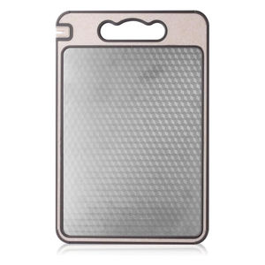 Planche à découper carrée double face en paille de blé écologique avec surface de décongélation en acier inoxydable et aiguiseur intégré - Product Image 1