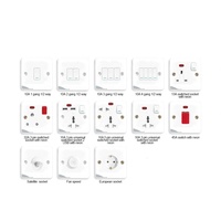 VBQN Arabie Saoudite Irak Kenya PC 45A 250V AC Commutateurs UK Standard Interrupteurs muraux électriques Prise avec indicateur LED néon