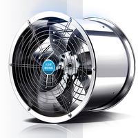 Ventilateur axial en acier inoxydable IP55 étanche pour cuisine, sous-sol, usage commercial, 220V, faible bruit