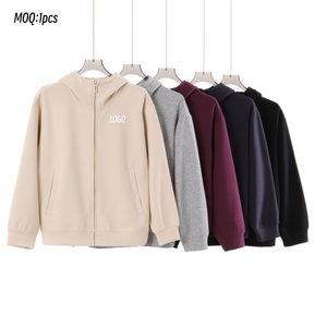 Aoyema-Pull long à capuche décontracté et ample pour homme, vêtement de sport à col haut de couleur unie, nouvelle collection automne-hiver - Product Image 1