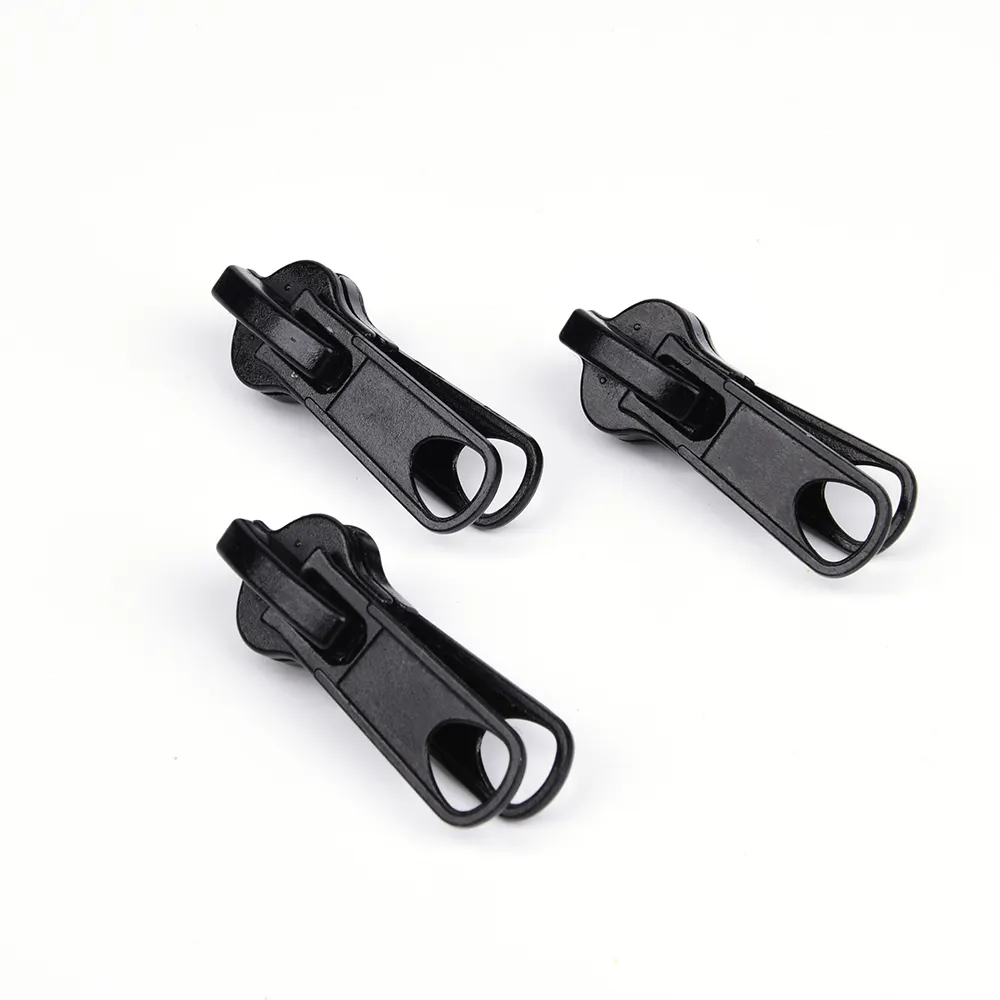 Dawei brand custom logo black head personalized zipper puller for bags/luggage/handbag/clothes/backpack/tent