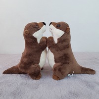 Vente en gros de poupée loutre super douce et mignonne aux yeux fermés poupée loutre de prière jouet en peluche mignonne loutre de mer animal en peluche poupée de dessin animé