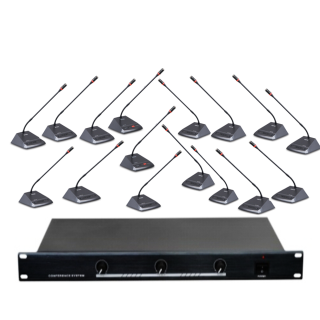 Professional Gooseneck Microphone Hand-in-Hand Conference System Omnidirectional Connects Central Controller Noise
