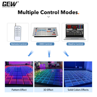 GEVV - Contrôle à distance DMX filaire de haute qualité pour PC - Miroir infini 3D - Plancher de danse LED pour fête, discothèque, spectacle en plein air