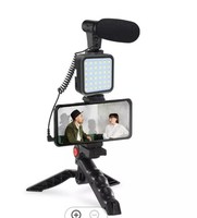 Vlogging Kit Smartphone Kamera Video Vlogging Kit mit Kamera Licht Mikrofon Stativ Telefon halter für YouTube/Tiktok/Streaming