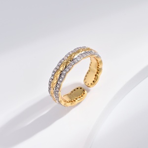 custom plata 925 <b>sterling</b> <b>Silver</b> open Minimalist <b>ring</b> Unisex wedding 18k gold plated luxury <b>adjustable</b> unique fashion <b>rings</b> - Product Image 2