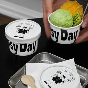 Xiamen Eco-Friendly Frozen Yogurt Cups 3oz-12oz Disposable With Lid PE Coated Leakproof Custom Logo Paper Cups for Ice Cream <strong>Rum</strong> - Product Image 3