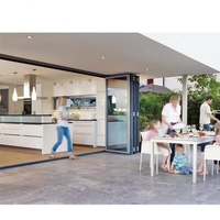 Portes coulissantes pliantes en aluminium pour salle de bain de villa moderne, double vitrage, étanches, pour extérieur, personnalisables, direct usine