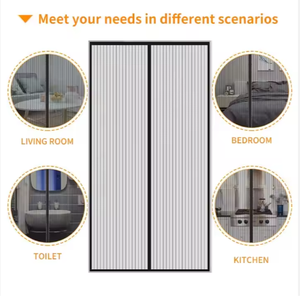 Kolay yapışkanlı kurulum böcek ve % sineklikli kapı dayanıklı Polyester sterden yapılmış Modern tasarım manyetik sinek sivrisinek ağı - Product Image 2