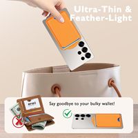 Portefeuille magnétique de luxe pour téléphone Galaxy S25 Ultra Magsafe en cuir PU avec blocage RFID pour cartes de crédit