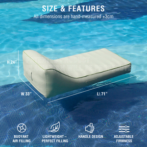 Bán buôn Inflatable hồ bơi Lounger Float với vải có thể tháo rời Bìa thổi lên nổi ghế PVC bãi biển không khí Sofa giường - Product Image 4
