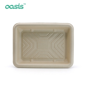 Bandeja De Carne De Polpa De Cana De Açúcar De Bambu Descartável Ecológica Personalizada para Supermercado Embalagem De Carne Fresca Bandeja De Alimentos Degradáveis - Product Image 5