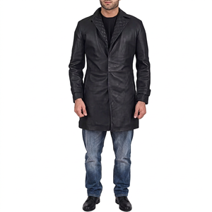 Blazer d'hiver pour homme en cuir véritable luxueux, de haute qualité, rembourré de duvet, fabriqué à Sialkot, Pakistan - Product Image 1