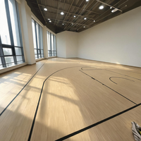 Revêtement de sol synthétique intérieur haute densité Runsure certifié EN 14904 pour terrain de pickleball, surface marbrée, adapté au marché américain