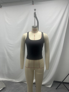 Estivo di alta qualità con logo personalizzato lavorato <span class=keywords><strong>a</strong></span> maglia bianco con <span class=keywords><strong>canotta</strong></span> larga grafica <span class=keywords><strong>a</strong></span> tracolla costola da donna Top corto - Product Image 3