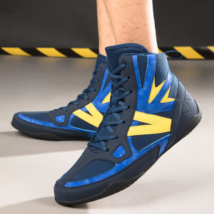Chaussures de boxe montantes en maille respirante à lacets pour l'entraînement, le combat et la gym - Product Image 2