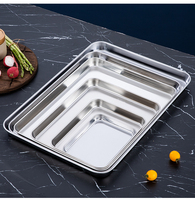 Assiette rectangulaire en acier inoxydable 18*13*2CM, design moderne, durable, écologique, pour restaurant/cantine/usage domestique