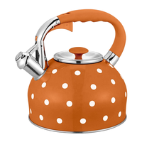Bouilloire sifflante en acier inoxydable de 2,5 L, théière de camping avec fond à induction pour usage domestique