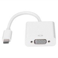 Adaptor USB3.1 Tipe C ke 15Pin VGA Konverter Video HD 1080P Kabel PVC Male ke Female untuk Monitor Ponsel