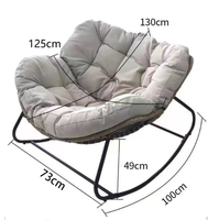 Fauteuil à bascule en rotin tressé pour s'asseoir ou s'allonger - Canapé-lit convertible au design moderne pour appartement et hôtel, utilisation en extérieur