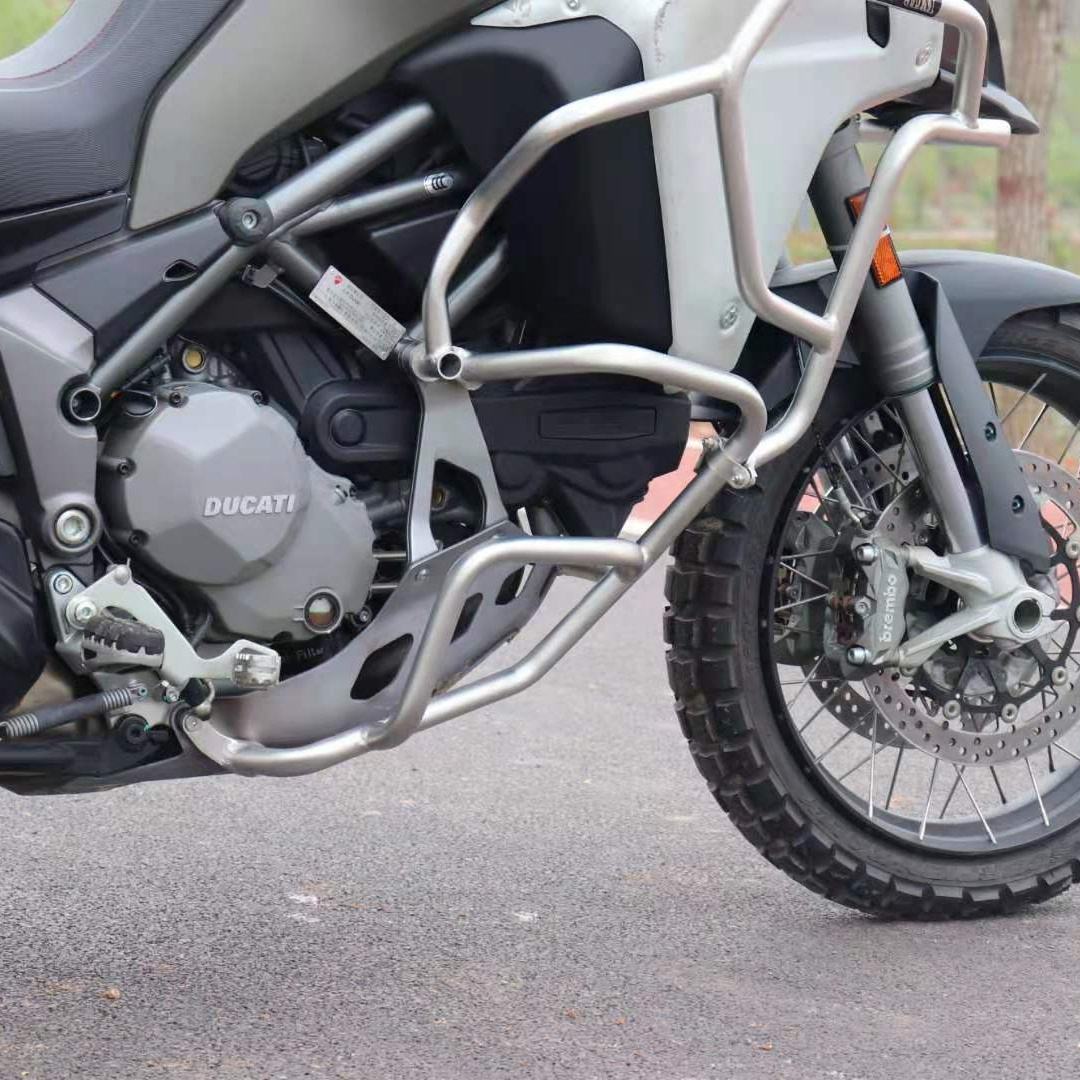 Silver Motorcycle Upper Crash Bar Engine Protection Bar for Multistrada  1260/MTS 1260 Enduro