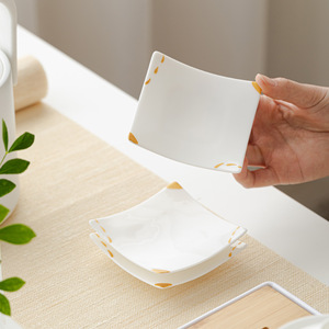Sottobicchiere <span class=keywords><strong>e</strong></span> Piattino in Porcellana Bianca Anti-scottatura, Tappetino Termoisolante per Tè, Utensili in Ceramica per Tè Kung Fu, Sottobicchiere Bianco Giada - Product Image 2